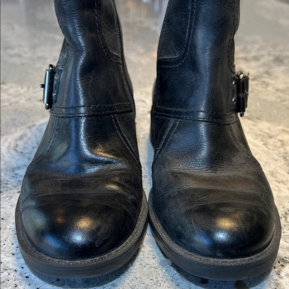 Enzo Angiolini Easinley Distressed Black Leather Moto Boots Size 6 - EUC - Picture 3 of 10